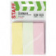 Закладки клейкие бумажные STAFF, 76х25 мм, 3 цвета х 100 листов, 129360