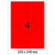 Самоклеящиеся этикетки Promega label 105х148мм красные/4шт.на листе А4(100л/уп.)
