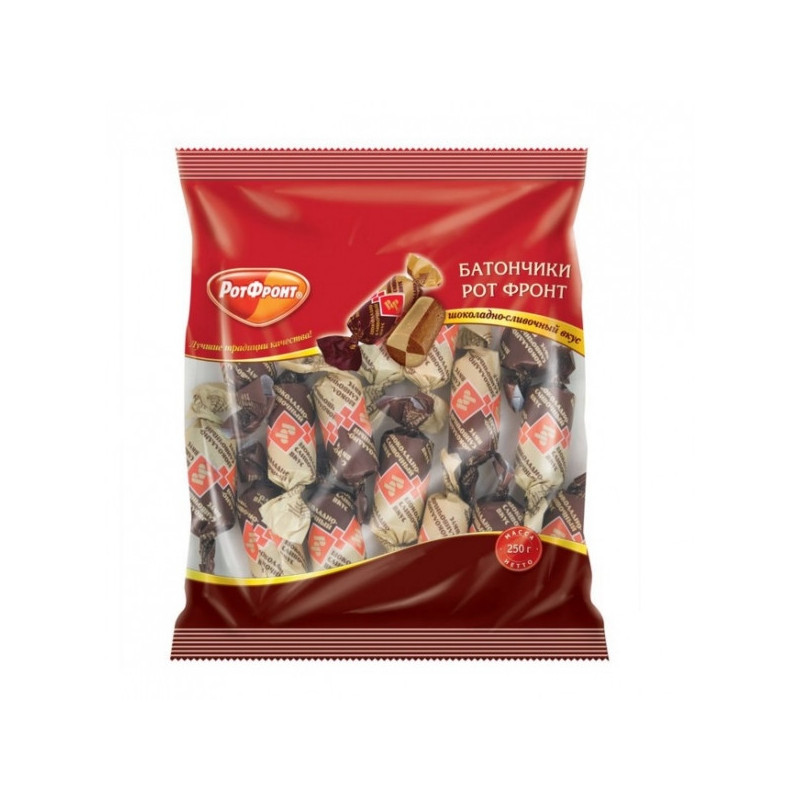 Конфеты шоколадные Батончики шоколадно-сливочный вкус 250 грамм