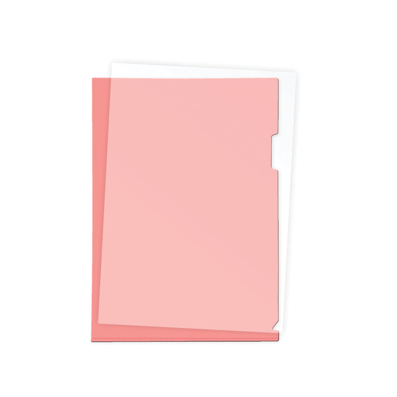 Папка-уголок пластик A4, 180 мкм, 1 отделение, гладкая фактура, прозрачная красная, Attomex