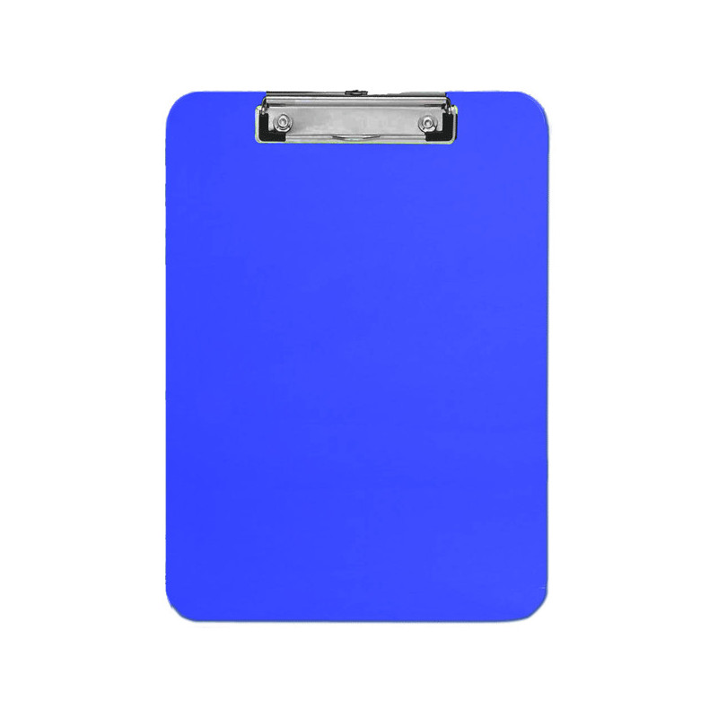 Папка-планшет, с крышкой, А4, верхний зажим, картон/ПВХ, 1.75мм, синяя, Attomex