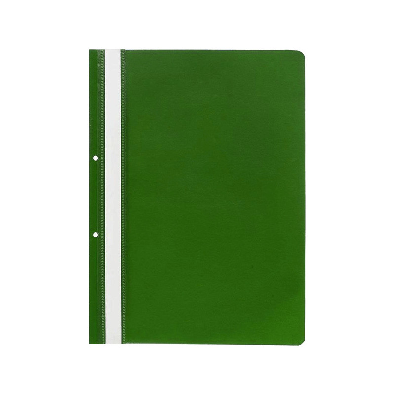 Папка-скоросшиватель с перфорацией, А4, 100/110 мкм, пластик, зеленая с прозрачным верхним листом, Attomex