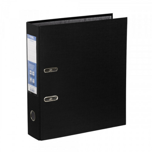 Папка с арочным механизмом 75мм, пвх/бумага, черная, карман на корешке, Expert Complete