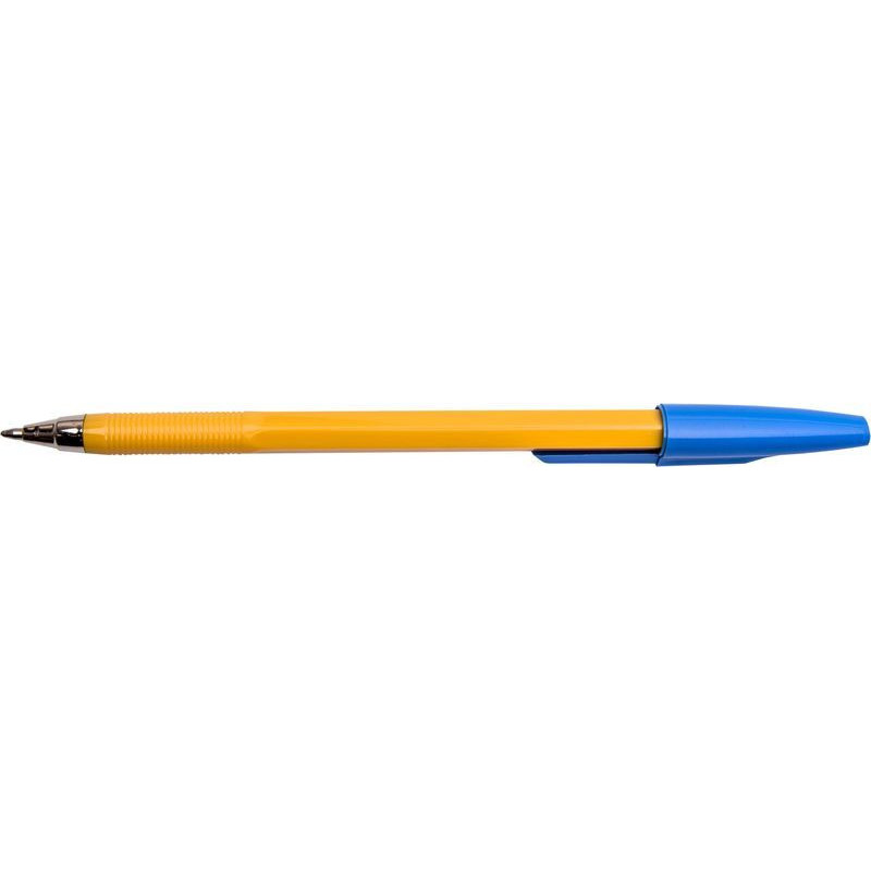 Ручка шариковая синяя, 0,7 мм, 1 мм, рифление, корпус желтый, металлический наконечник, DOLCE COSTO