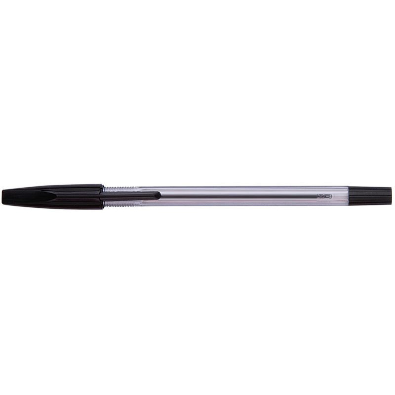 Ручка шариковая черная, 0,5 мм, 0,7 мм, рифление, корпус прозрачный, металлический наконечник, DOLCE COSTO
