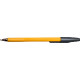 Ручка шариковая черная, 0,7 мм, 1 мм, рифление, корпус желтый, металлический наконечник, DOLCE COSTO