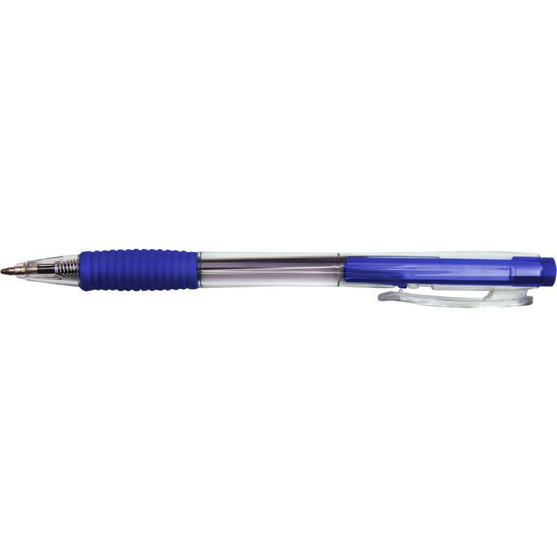 Ручка шариковая автоматическая DOLCE COSTO прозрачный корпус с рез.держателем синяя 0,7мм