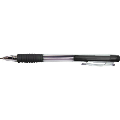 Ручка шариковая автоматическая DOLCE COSTO прозрачный корпус с рез.держателем черная 0,7мм