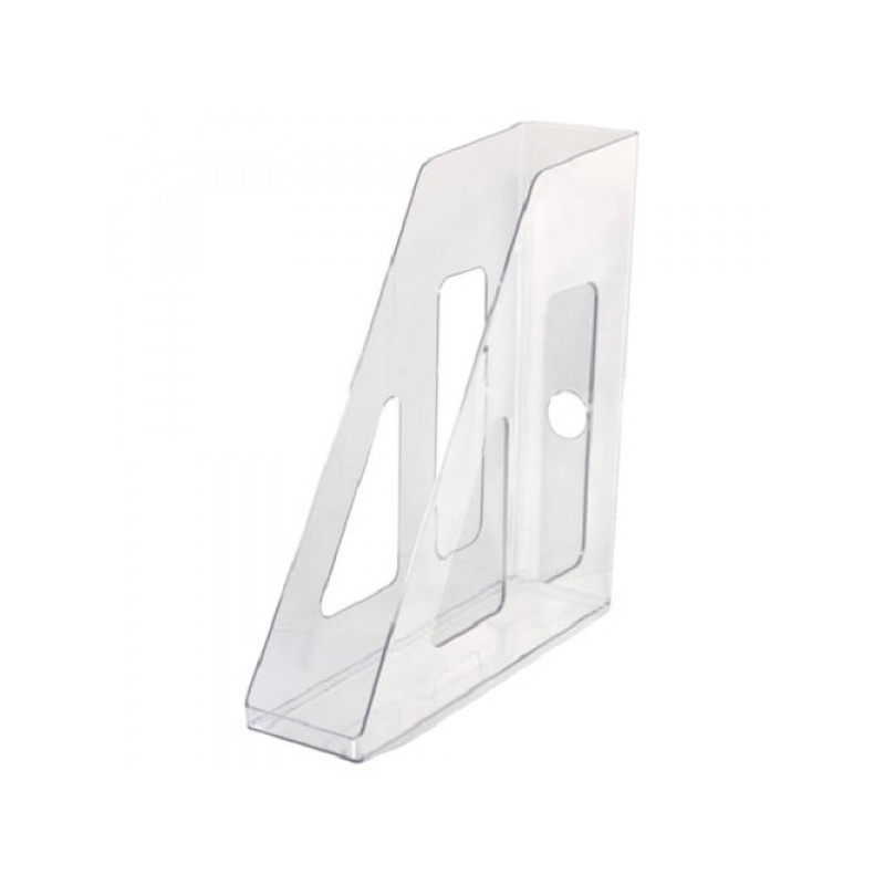 Лоток вертикальный для бумаг СТАММ "Актив", ширина 70 мм, прозрачный, ЛТ512