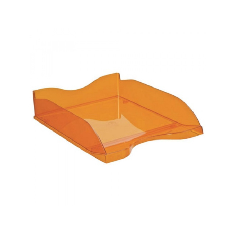 Лоток горизонтальный для бумаг СТАММ "Люкс", тонированный оранжевый, ЛТ613