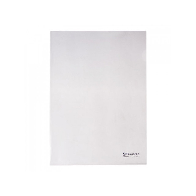 Папка-уголок жесткая BRAUBERG, прозрачная, 0,15 мм