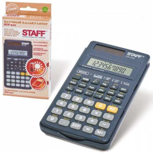 Калькулятор STAFF инженерный STF-310, 10+2 разряда, двойное питание, 142х78 мм, 250279