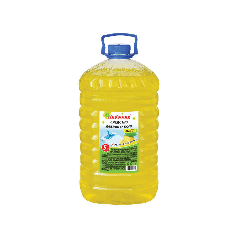 Средство для мытья пола 5 литров, ЛЮБАША "Лимон"