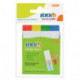 Клейкие закладки бумажные, 14x76 мм, 100 закладок, Stick`n 21615, белые с цветным краем (4 цвета)