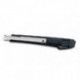 Нож канцелярский Kw-Trio 9мм усиленный 2 сменных лезвия/комплект металл черный блистер