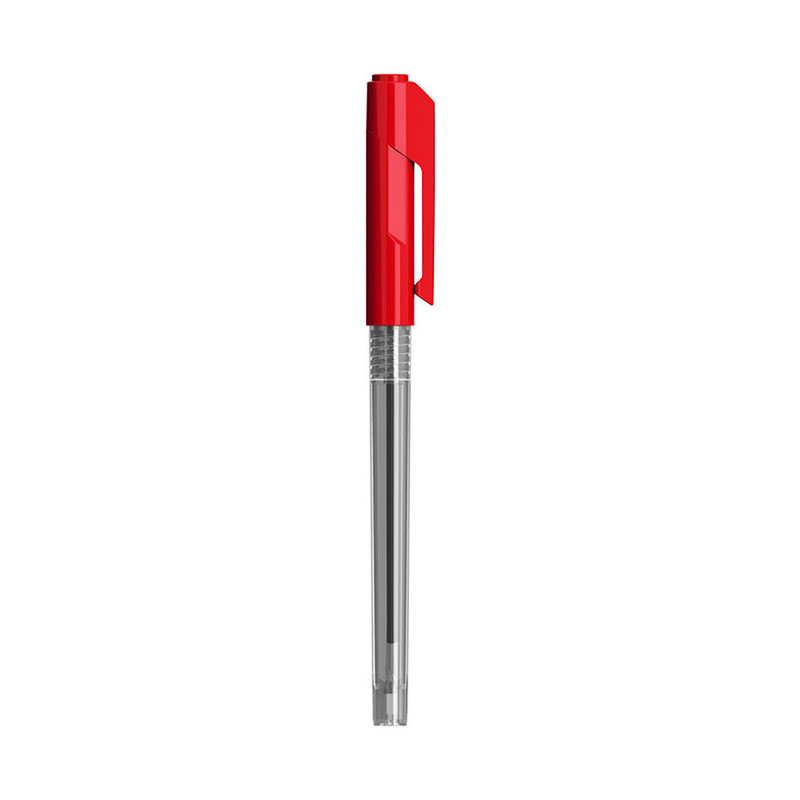 Ручка шариковая Deli EQ00940 Arrow 0.7мм прозрачный красный красные чернила