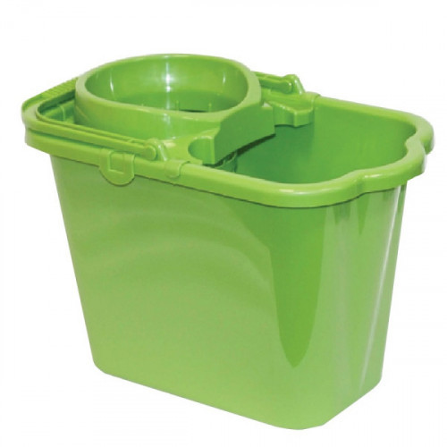 Ведро 9.5 л, пластиковое с сетчатым отжимом, зеленое (моп 602584, -585) IDEA
