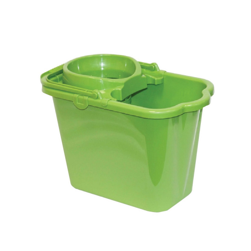 Ведро 9.5 л, пластиковое с сетчатым отжимом, зеленое (моп 602584, -585) IDEA