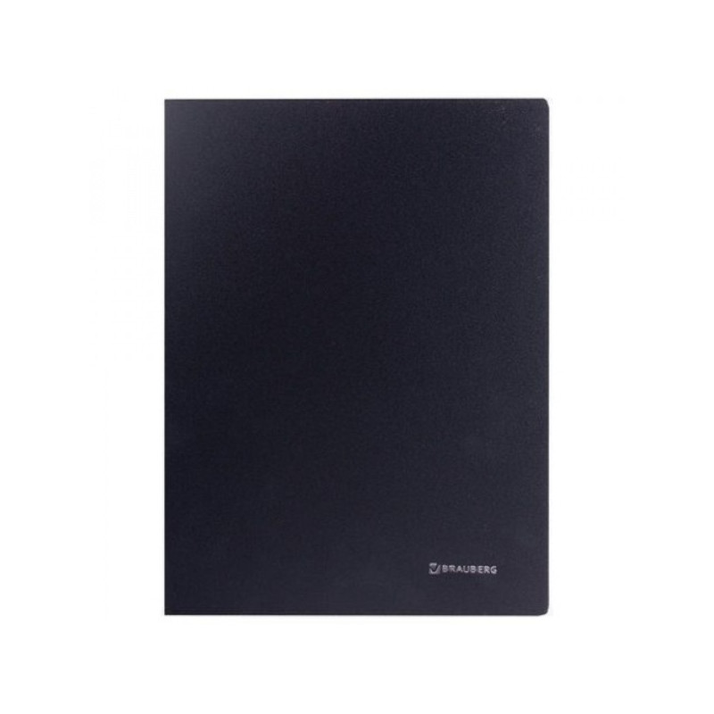 Папка с пружинным скоросшивателем BRAUBERG стандарт, черная, до 100 листов, 0,6 мм, 221634