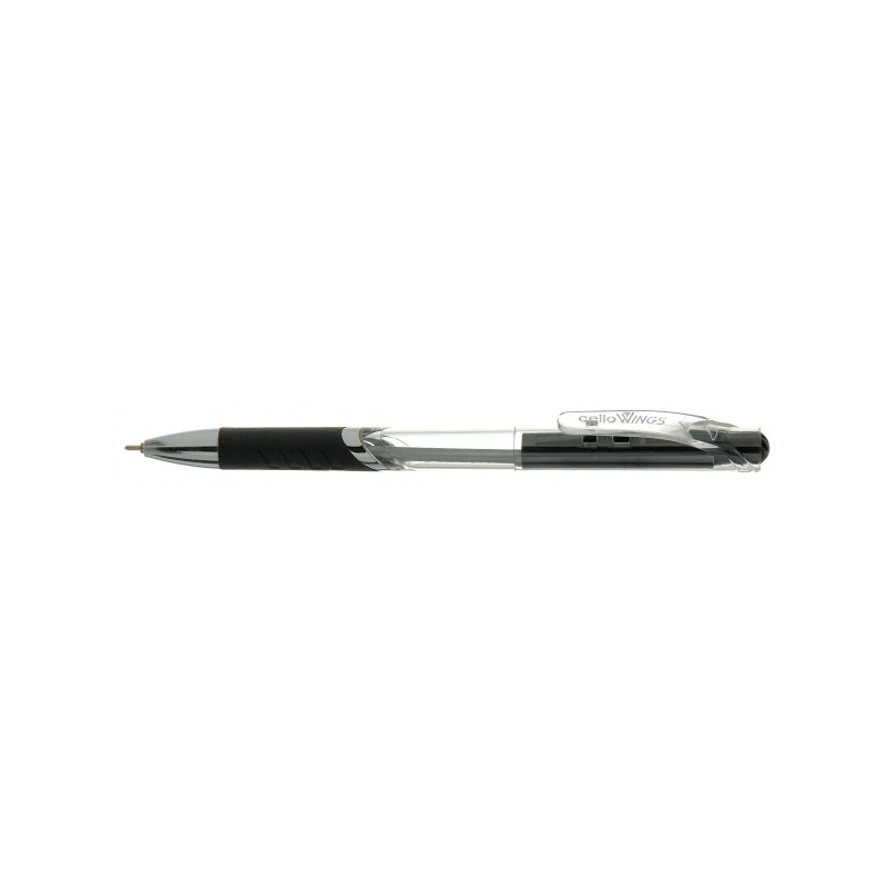 Ручка шариковая Cello WINGS автоматическая 0,7 мм черная с резиновой манжеткой