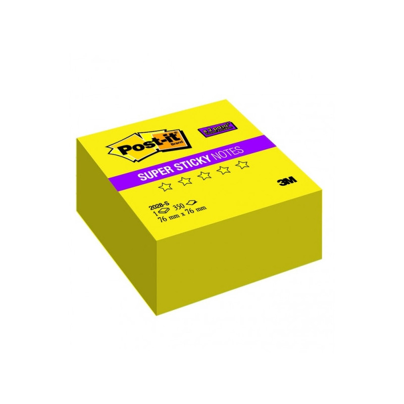Блок-кубик 3M 2028-S "Super Sticky" 76х76 желтые неоновые 350 листов