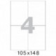 Самоклеящиеся этикетки Office Label 105х148 мм./4 шт. на листе А4 (100л./уп)