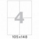 Самоклеящиеся этикетки Office Label 105х148 мм./4 шт. на листе А4 (100л./уп)