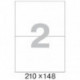 Самоклеящиеся этикетки Office Label 210х148 мм./2 шт. на листе А4 (100л/уп).