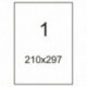 Самоклеящиеся этикетки Office Label 210х297мм  белые (100л/уп.)
