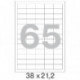 Самоклеящиеся этикетки Office Label 38х21,2 мм/65 шт. на листе А4 (100 л.)