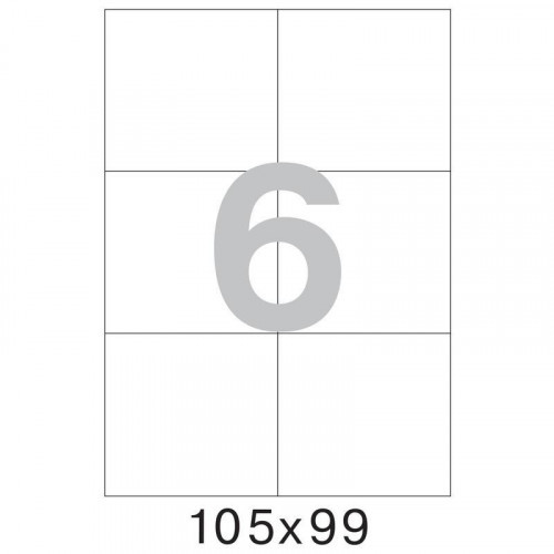 Самоклеящиеся этикетки Office Label, 105х99 мм, 6 этикеток, белые, 70 г/м2, 50 листов