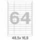 Самоклеящиеся этикетки Office Label, 48,5х16,9 мм, 64  этикетки, белые, 70 г/м2, 50 листов