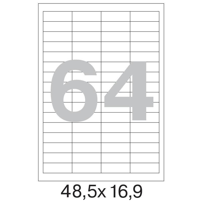 Самоклеящиеся этикетки Office Label, 48,5х16,9 мм, 64  этикетки, белые, 70 г/м2, 50 листов