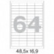 Самоклеящиеся этикетки Office Label, 48,5х16,9 мм, 64  этикетки, белые, 70 г/м2, 50 листов