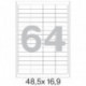 Самоклеящиеся этикетки Office Label, 48,5х16,9 мм, 64  этикетки, белые, 70 г/м2, 50 листов