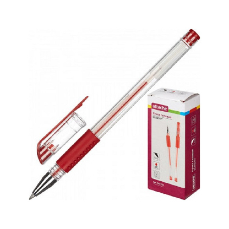 Ручка гелевая Attache Economy красный стерж., 0,5мм, манжетка
