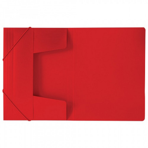 Папка на резинках BRAUBERG "Office", красная, до 300 листов, 500 мкм, 227711