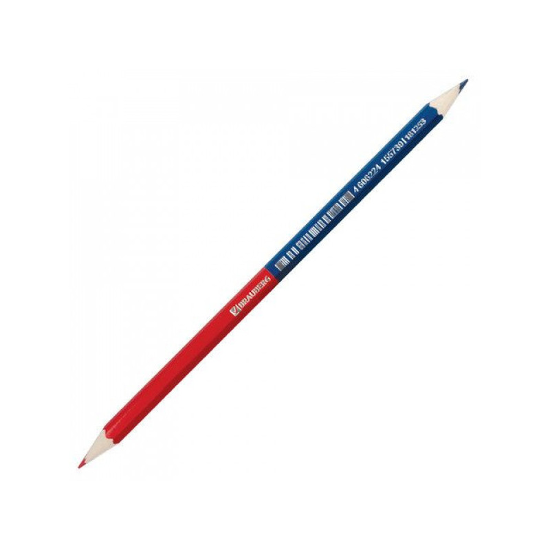 Карандаш двухцветный красно-синий BRAUBERG заточенный