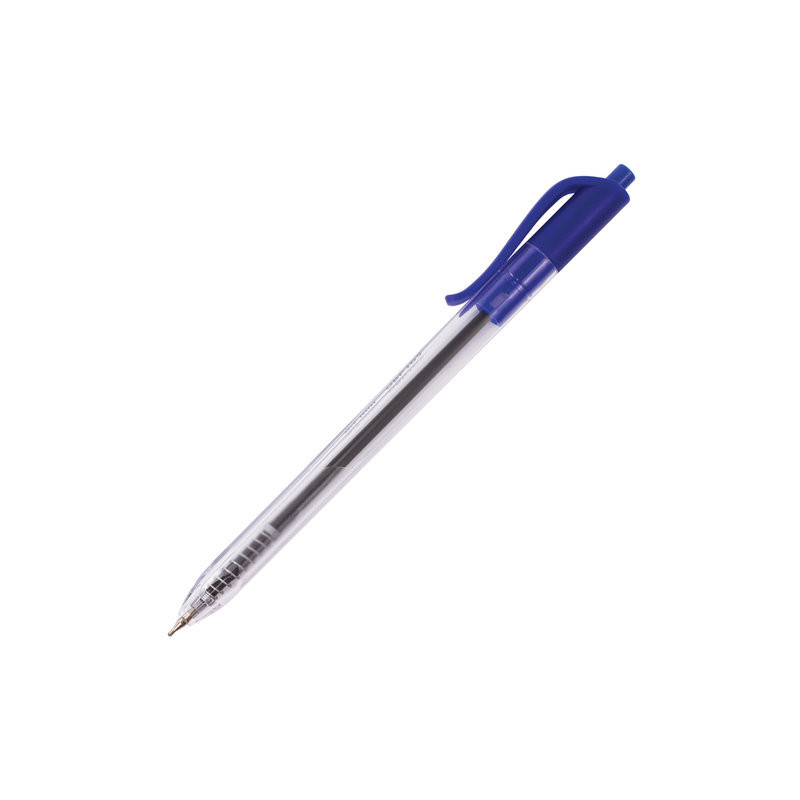 Ручка шариковая синяя, автоматическая, 0,35 мм, 0,7 мм масляная, трёхгранная