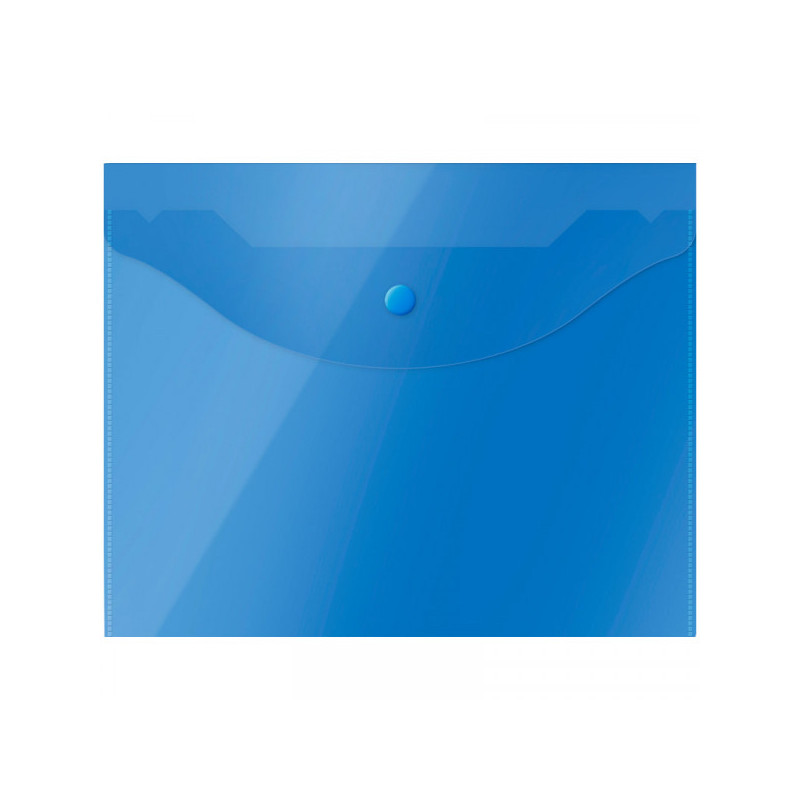 Папка-конверт на кнопке OfficeSpace А5 (190*240мм), 150мкм, полупрозрачная, синяя