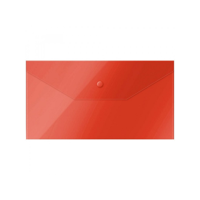 Папка-конверт на кнопке OfficeSpace, C6, 150мкм, красная