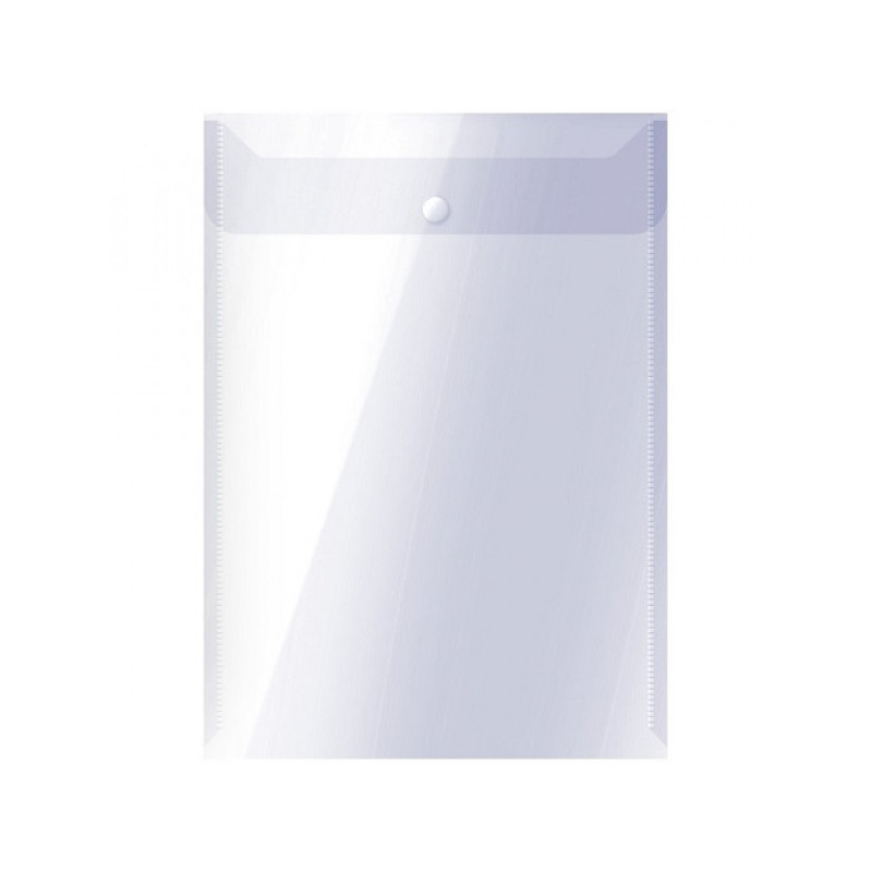 Папка-конверт на кнопке OfficeSpace  А4, вертикальная, 150мкм, прозрачная