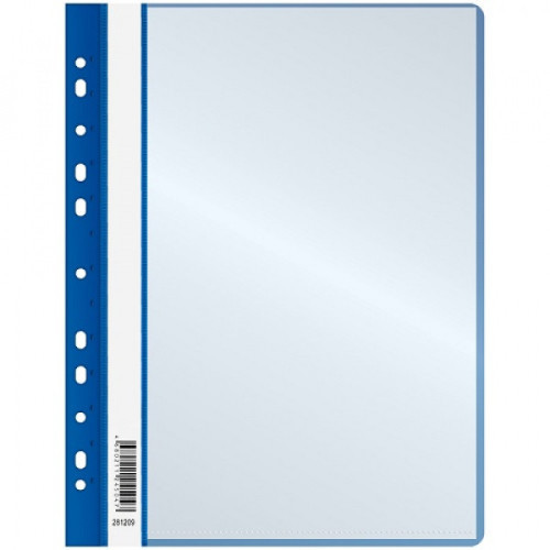 Папка с 10 прозрачными вкладышами с перфорацией, А4, пластик 0,16 мм STAFF синяя