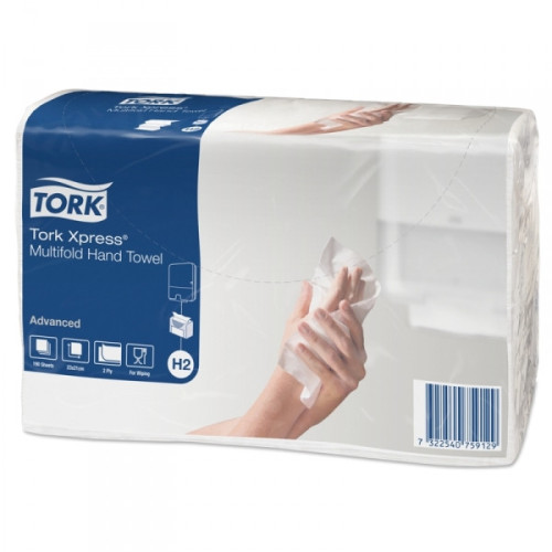 Полотенца бумажные Tork Xpress Advanced Н2 471117 Z-сложения 2-слойные 20 пачек по 190 листов