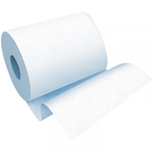 Полотенца бумажные 1-слойные, рулон, Система H1, 200м/рул, 20см, d втулки 3,8 см, целлюлоза, белый, OfficeClean, 6рул/упак