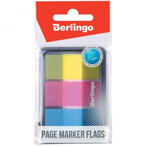 Флажки-закладки Berlingo, 45*20мм, 20л*3 неоновых цвета, в диспенсере