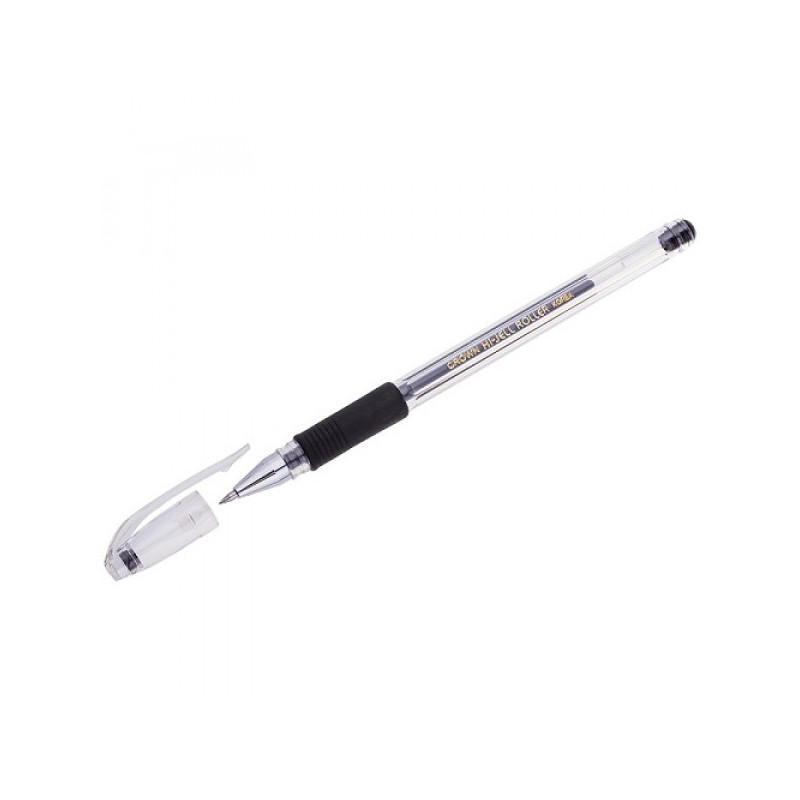 Ручка гелевая Crown Hi-Jell Grip  черная, 0,5мм, грип