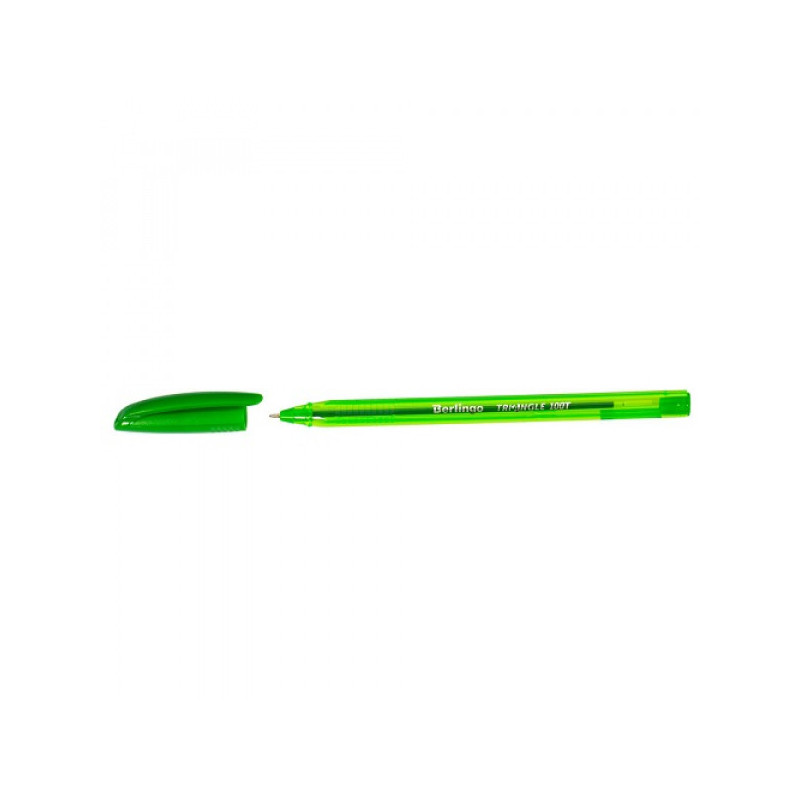 Ручка шариковая Berlingo "Triangle 100T" зеленая, 0,7мм, трехгран., игольчатый стержень