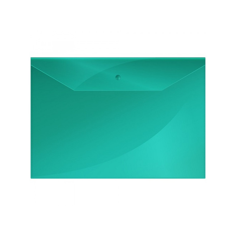 Папка-конверт на кнопке OfficeSpace  А4, 150мкм, зеленая