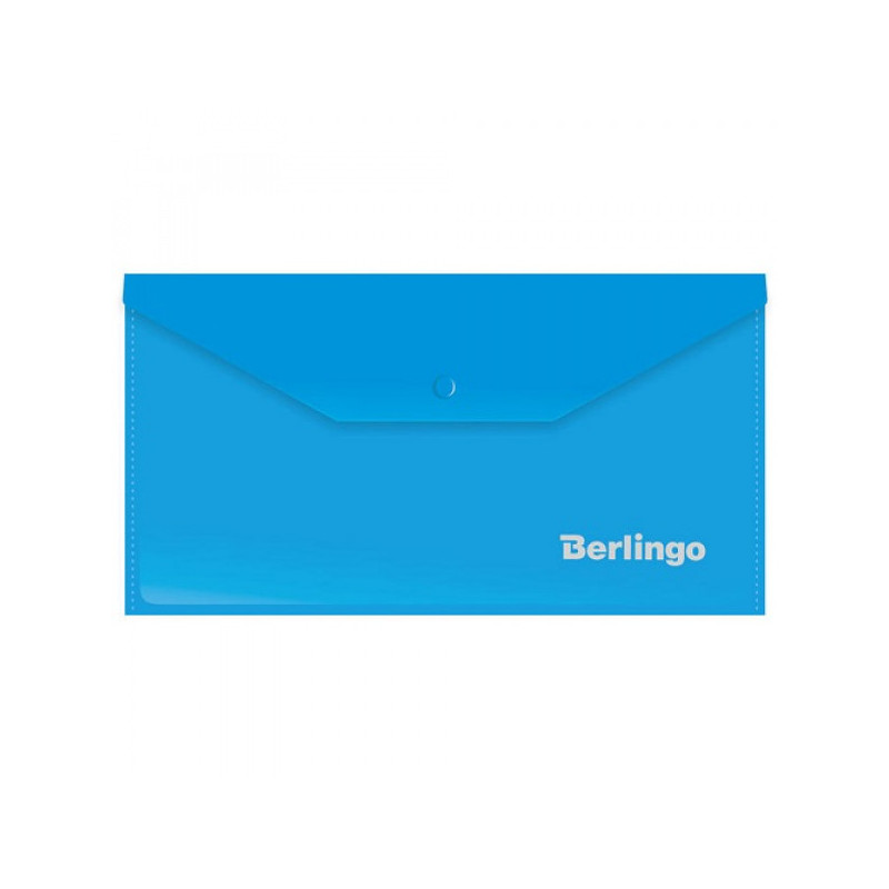 Папка-конверт на кнопке Berlingo, C6, 180мкм, синяя